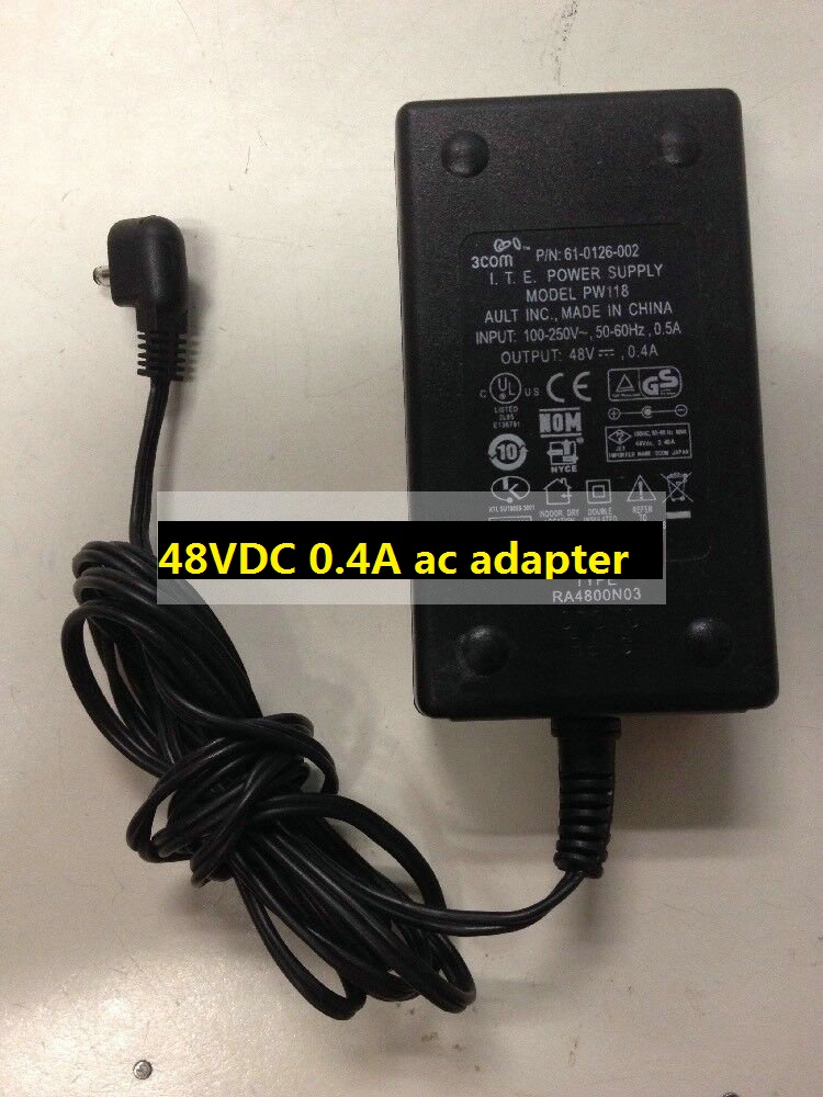 *Brand NEW*AULT PW118 RA4800N03 ac adapter 3COM 61-0126-002 I.T.E.48VDC 0.4A Power Supply